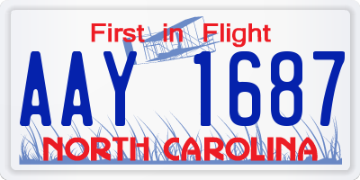 NC license plate AAY1687