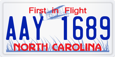 NC license plate AAY1689