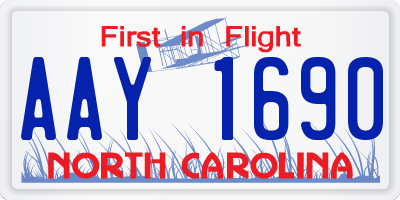 NC license plate AAY1690