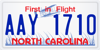 NC license plate AAY1710
