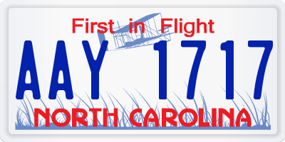 NC license plate AAY1717