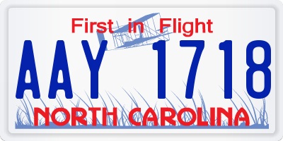 NC license plate AAY1718