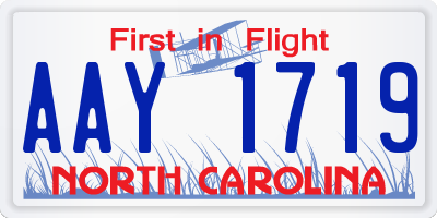 NC license plate AAY1719