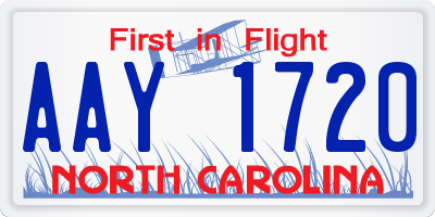 NC license plate AAY1720