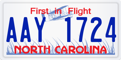 NC license plate AAY1724