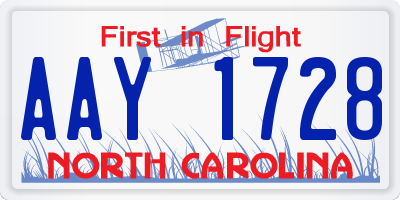 NC license plate AAY1728