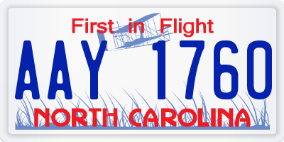 NC license plate AAY1760
