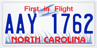 NC license plate AAY1762
