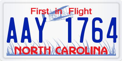 NC license plate AAY1764