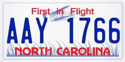 NC license plate AAY1766