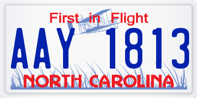NC license plate AAY1813