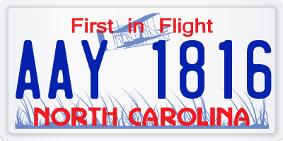 NC license plate AAY1816