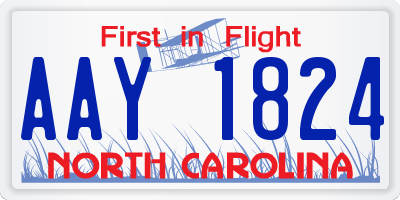 NC license plate AAY1824