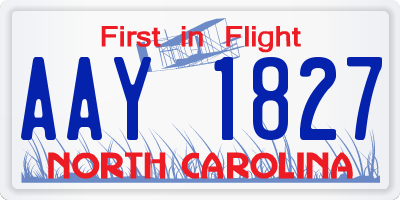 NC license plate AAY1827