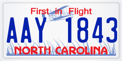 NC license plate AAY1843