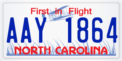 NC license plate AAY1864