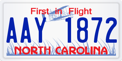 NC license plate AAY1872