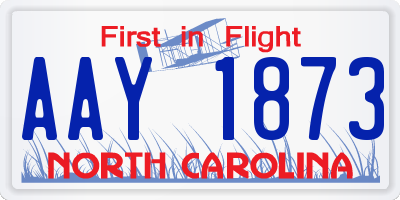 NC license plate AAY1873