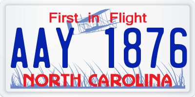 NC license plate AAY1876