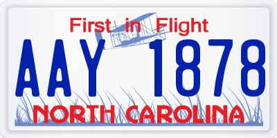 NC license plate AAY1878