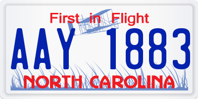 NC license plate AAY1883