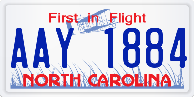 NC license plate AAY1884