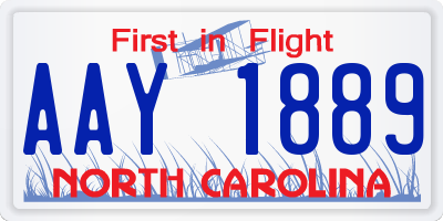 NC license plate AAY1889