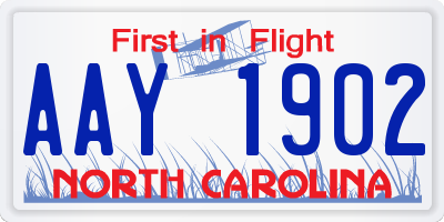 NC license plate AAY1902