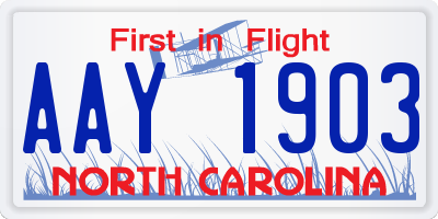 NC license plate AAY1903