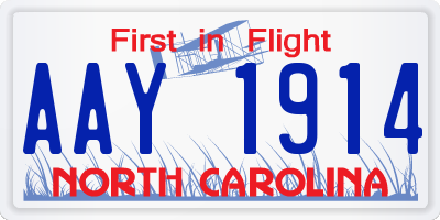 NC license plate AAY1914