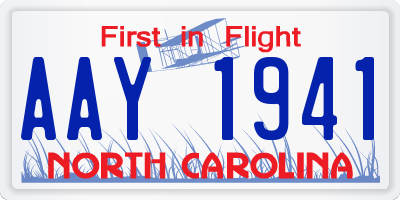 NC license plate AAY1941