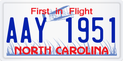 NC license plate AAY1951