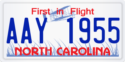 NC license plate AAY1955