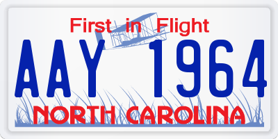 NC license plate AAY1964
