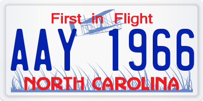 NC license plate AAY1966