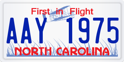NC license plate AAY1975