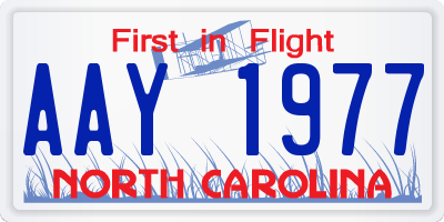 NC license plate AAY1977