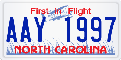 NC license plate AAY1997