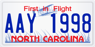 NC license plate AAY1998
