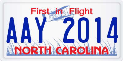 NC license plate AAY2014