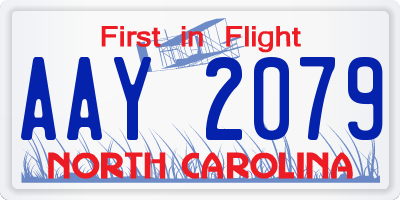 NC license plate AAY2079