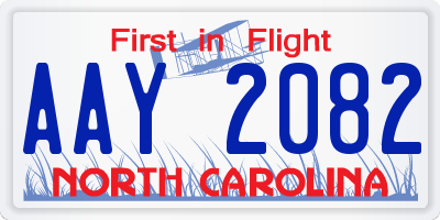 NC license plate AAY2082