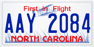 NC license plate AAY2084