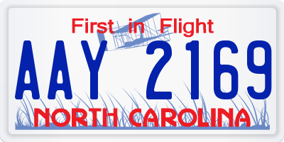 NC license plate AAY2169