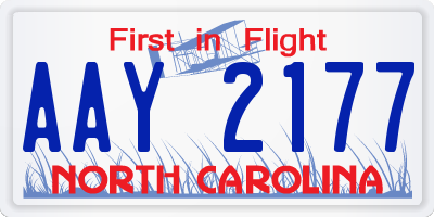 NC license plate AAY2177