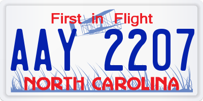 NC license plate AAY2207