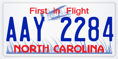 NC license plate AAY2284