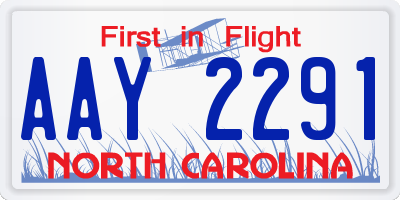 NC license plate AAY2291