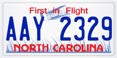 NC license plate AAY2329