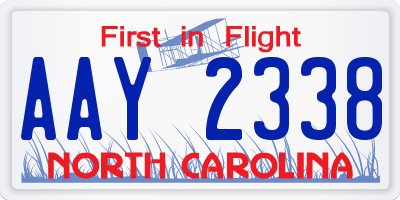 NC license plate AAY2338